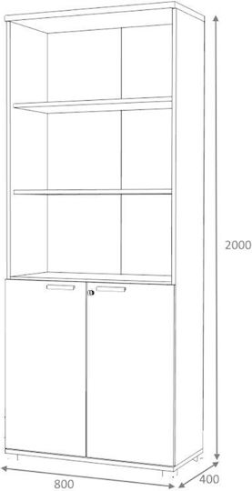Venturo Office Storage Chipboard Closet with Lock Natural L80xW40xH200cm
