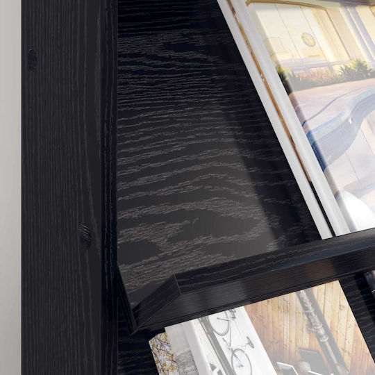 vidaXL PU Magazine Rack Black 70x41x96cm