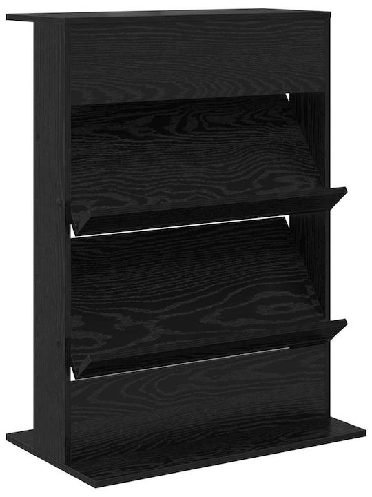 vidaXL PU Magazine Rack Black 70x41x96cm