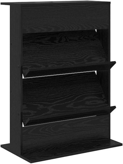 vidaXL PU Magazine Rack Black 70x41x96cm