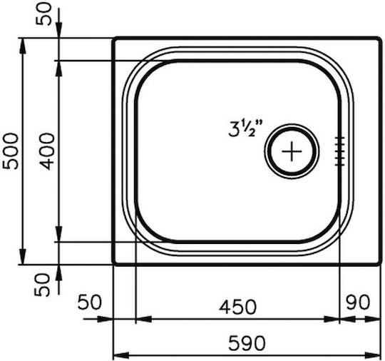 Foster 1511000 Ένθετος Inox με Μπαταρία Μ59xΠ50cm