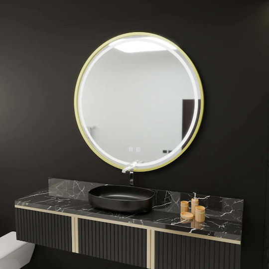 Alista Home Oglindă de Baie Rotundă Lumini LED Atingere 50x50cm Transparent