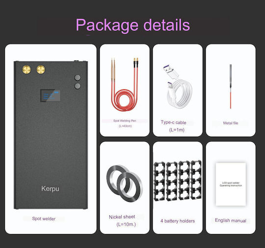 Aparat Portabil de Sudură prin Puncte Baterie 11000 mAh Ecran LCD 70 Viteze Reglabile Bandă de Nichel 10 m Funcție Power Bank Pentru Lipit Baterii