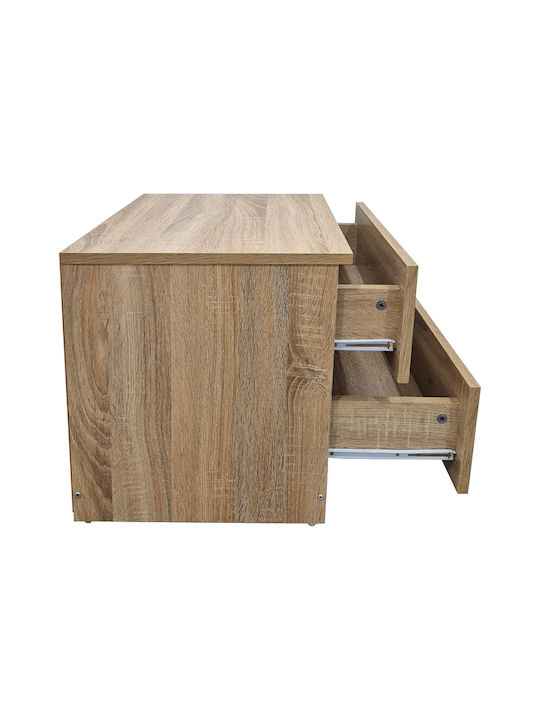 Κομοδίνο Athos Ξύλινο με Μεταλλικά Πόδια Μπεζ 48x40x41.5cm