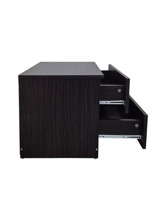 Bedside Table Athos Wooden With Metal Legs Brown 48x40x41.5cm