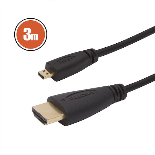Micro Hdmi Cable 3 Connectors Gold-plated