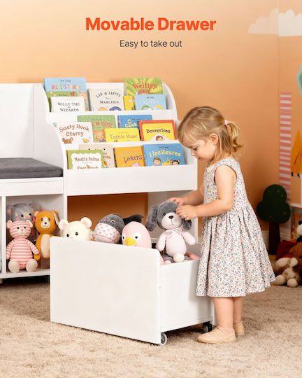 Vevor Toy Storage System made of Wood White 40x40x80cm 1pcs