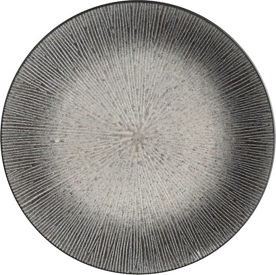 Secret de Gourmet Plate Shallow Ceramic Gray with Diameter 27cm