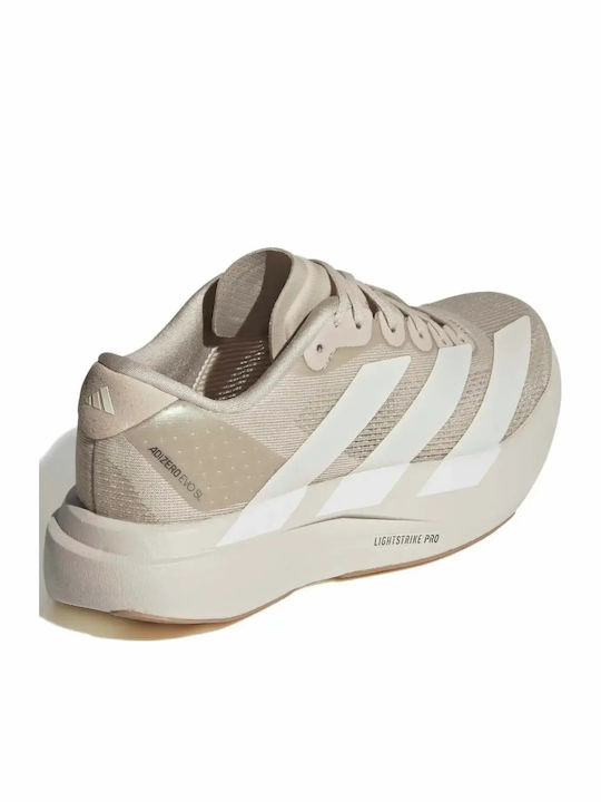 Adizero Kids Sports Shoes Running with Laces Beige