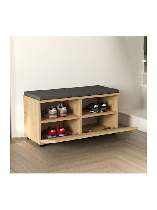 Twain Wooden Shoe Organizer Gray 80x35x42cm
