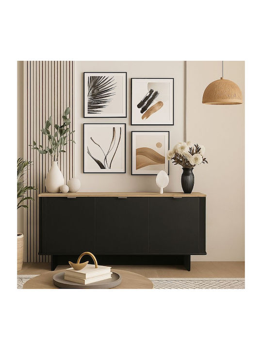 Μπουφές Bohema Ξύλινος Μαύρο - Sepet Oak 180x47x76.6cm