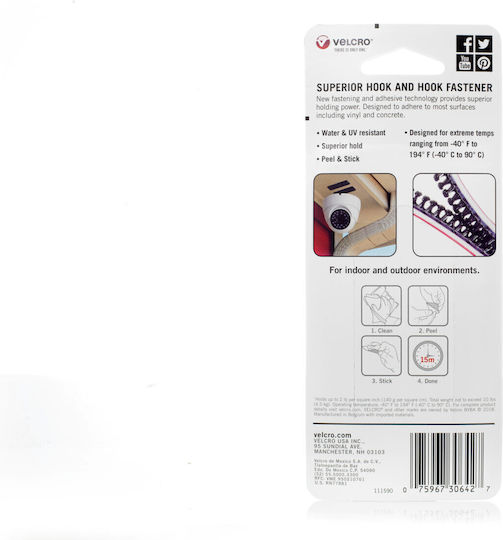 Velcro Αυτοκόλλητη Ταινία Χριτς Χρατς 4τμχ Velcro Αυτοκόλλητη Ταινία Χριτς Χρατς 4τμχ