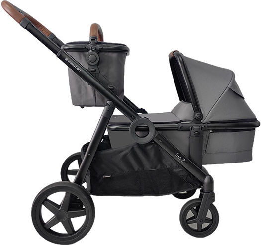 Kikka Boo GO2 Adjustable Double Stroller Suitable for Newborn Black (+i trail)