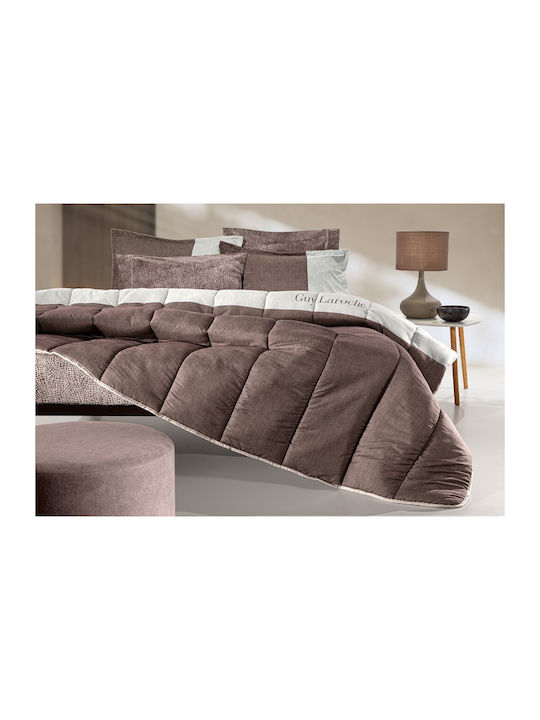 Guy Laroche Σετ Πάπλωμα Υπέρδιπλο 220x240εκ. Safari Choco 3τμχ 530 GSM