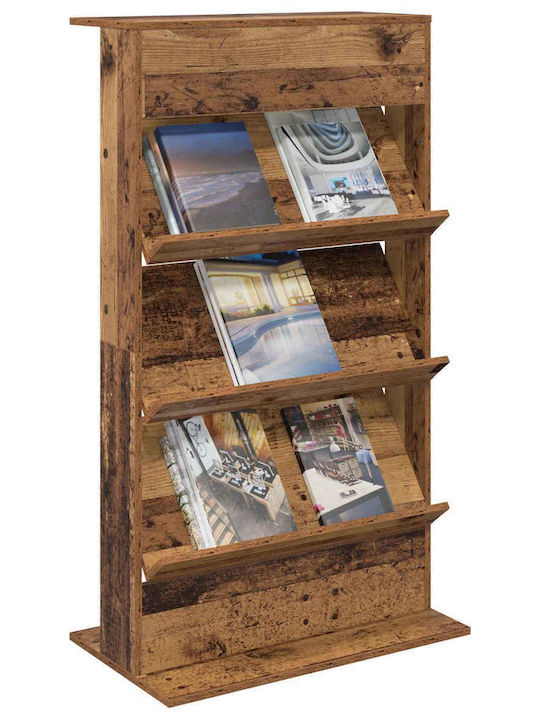 vidaXL PU Magazine Rack Brown 70x41x126cm