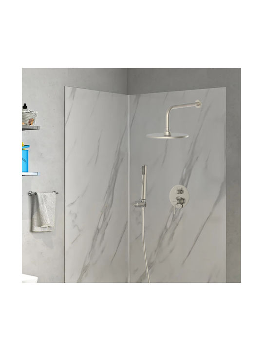 Bruno Built-in Mixer, Hand Shower & Shower Head Set for Shower Silver 5210131148853 Bruno Built-in Mixer, Hand Shower & Shower Head Set for Shower Silver 5210131148853