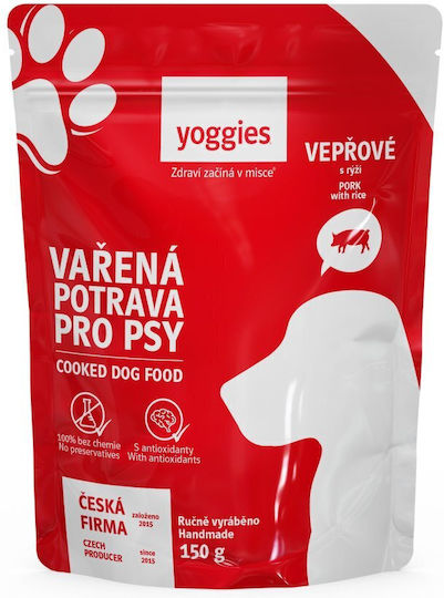 Μαγειρευτή Τροφή Σκύλου Χοιρινό Ρύζι Yoggies 150 G