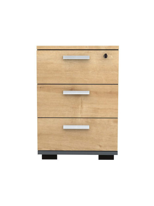 Office Storage Chipboard Drawer Ανθρακί - Φυσικό Οξιάς L39xW40xH57cm