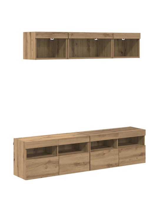 Wohnzimmer TV-Einheit Artisan Oak mit Beleuchtung L80xB30xH40cm