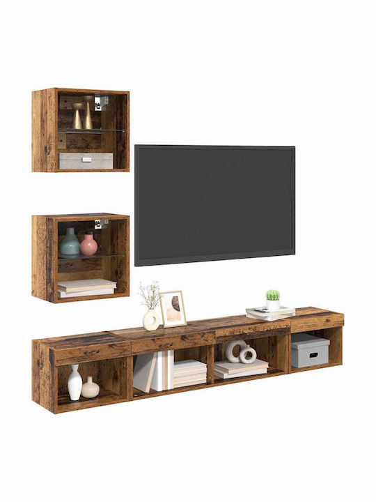 Wohnzimmer TV-Einheit Coffee mit Vitrine & Beleuchtung L100xB30xH30cm