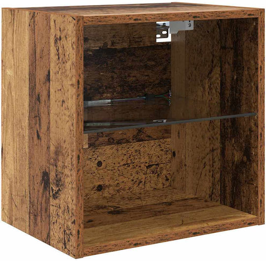 Living Room TV Unit with Showcase & Lighting Coffee L100xW30xH30cm