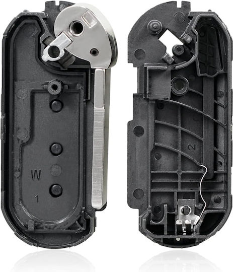 Husă Pentru Chei Auto Tip Cuțit 3 Butoane Lamă Compatibil Opel Combo D Fiat 500 Panda Punto Bravo Ducato Citroen Jumper Peugeot Boxer Model Cu Cheie Rabatabilă