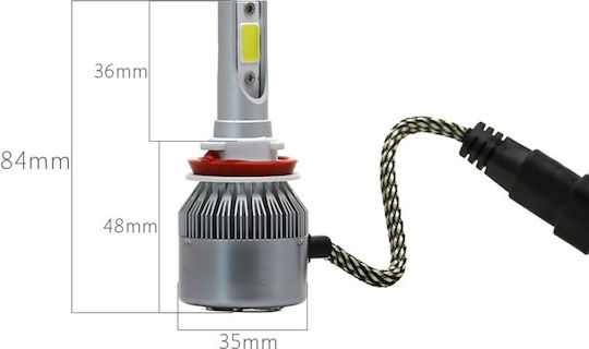 Lămpi Autoturismului H11 / H8 / H9 LED 6500K Alb rece 12-24V / 32V 36W 2buc