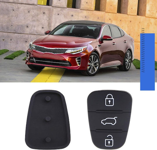Membrană Cauciucată Butoane 3 Chei Auto – Compatibil Hyundai I10 I20 I30 Ix35 Ix45 Elantra Tucson Santa Fe Veloster Solaris – Piesă de Schimb Telecomandă Cheie