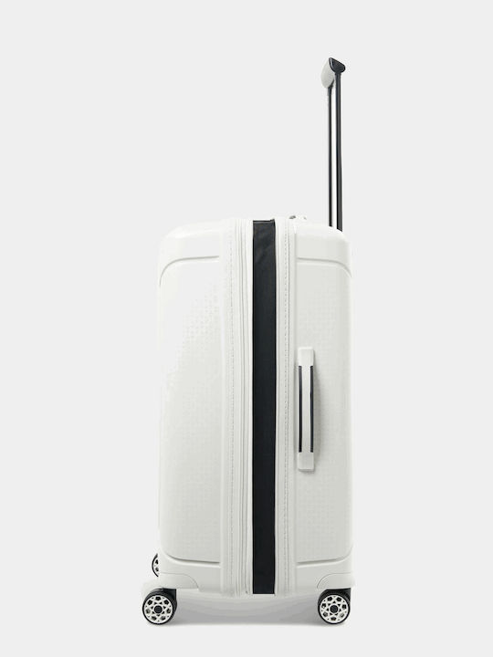 Verage Large Travel Suitcase Hard White with 4 Wheels Height 77cm