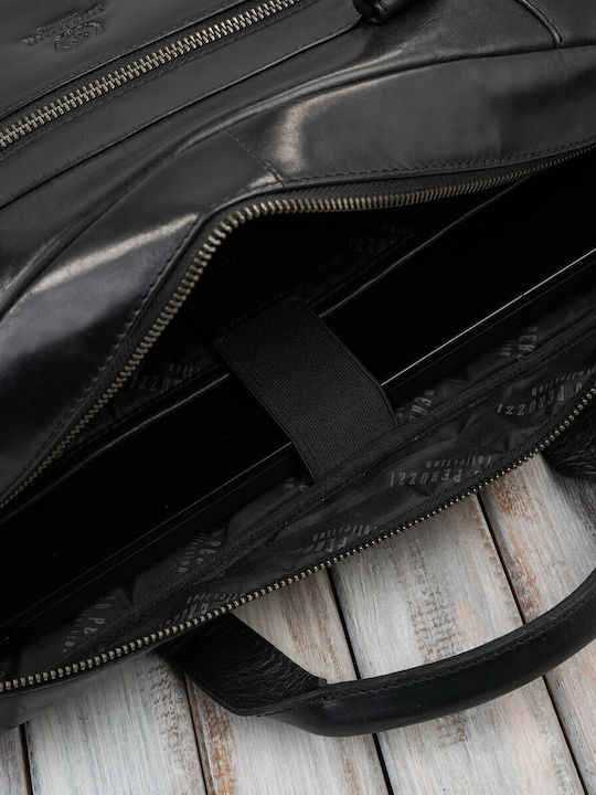 Leder Herrentasche Schulter / Crossbody Schwarz