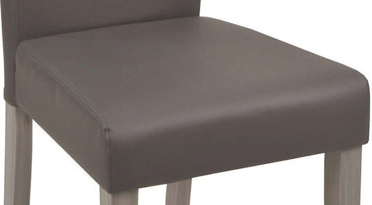 Nama Dining Room Artificial Leather Chair Gray 44.5x56.5x95cm 2pcs