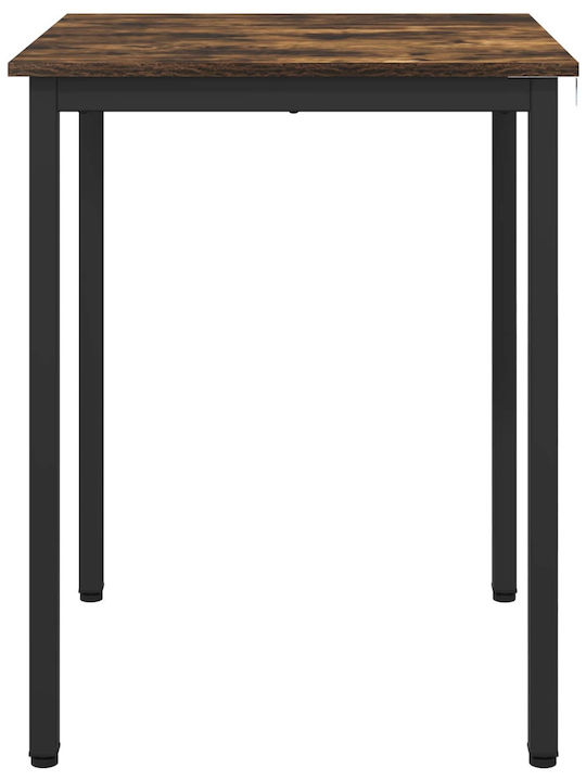 Table Dining Room Wooden with Metal Frame Gray 60x60x75cm