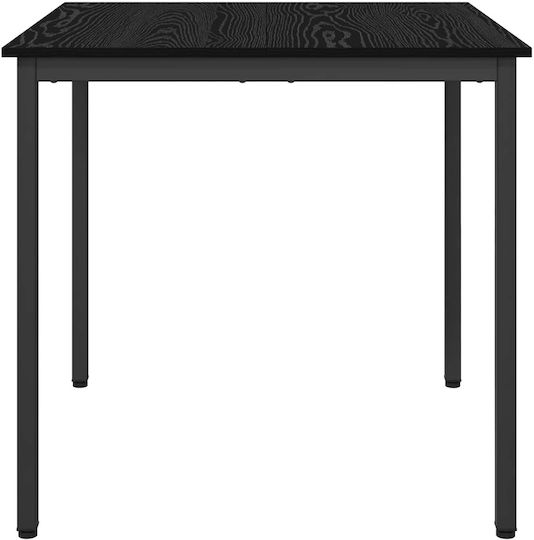 Table Dining Room Wooden with Metal Frame Black 80x80x75cm