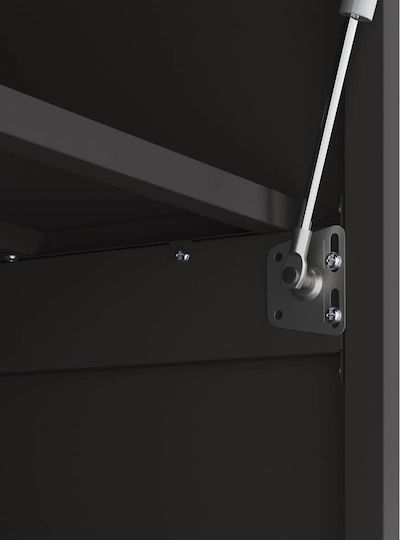 Wall Mounted Living Room Cabinet Made of Black Metal 90x40x53cm
