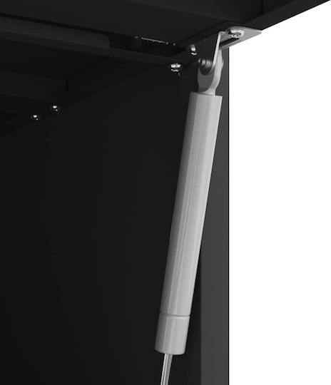 Wall Mounted Living Room Cabinet Made of Black Metal 90x40x53cm