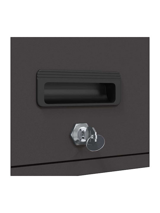 Wall Mounted Living Room Cabinet Made of Black Metal 90x40x53cm