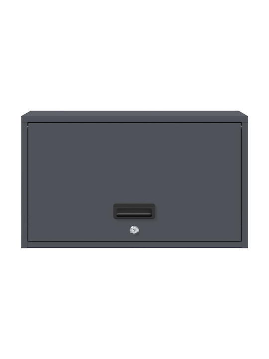 Wand Wohnzimmer Vitrine aus Metallisch Anthrazit 60x33x35cm