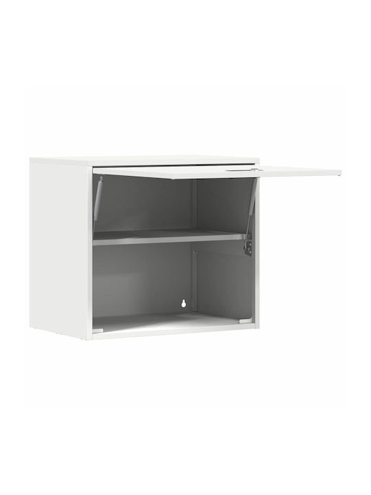 Wand Wohnzimmer Vitrine aus Metallisch Weiß 60x40x53cm