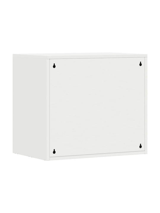 Wand Wohnzimmer Vitrine aus Metallisch Weiß 60x40x53cm