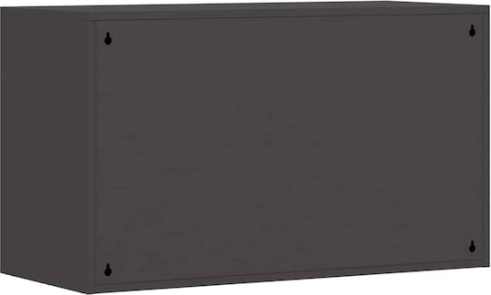 Wall Mounted Living Room Cabinet Made of Black Metal 90x40x53cm