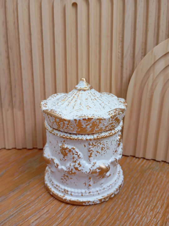 By Anastasia's Art Creations Christmas Ceramic Gold Candle