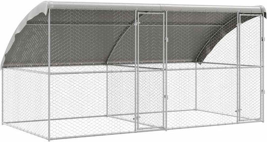 vidaXL Συρμάτινο Κλουβί Σκύλου Ασημί 400x200x200cm