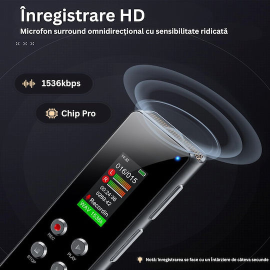 Înregistrator De Voce ED559 Cu Memorie Internă 128GB