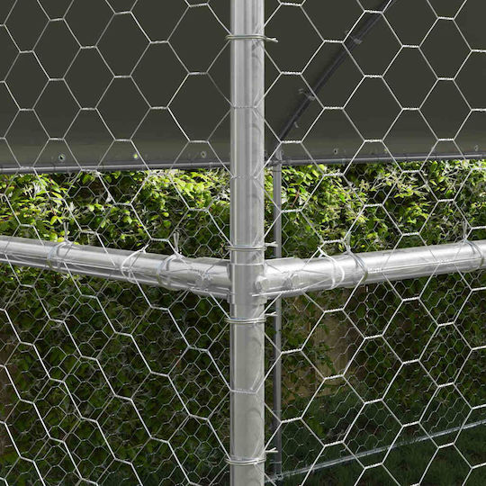 vidaXL Συρμάτινο Κλουβί Σκύλου Ασημί 400x200x200cm