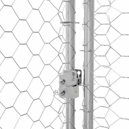 vidaXL Συρμάτινο Κλουβί Σκύλου Ασημί 200x200x200cm