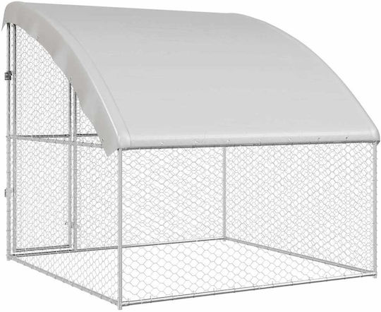 vidaXL Συρμάτινο Κλουβί Σκύλου Ασημί 200x200x200cm