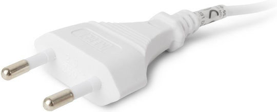 Entac Rewireable Netzkabel 2g0.75 Schalter On Off Weiß 2.5m