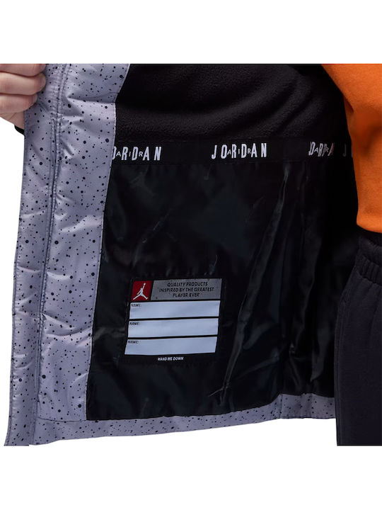 Jdb Jordan Hbr Kids Sports Sleeveless Short Jacket with Hood Grey