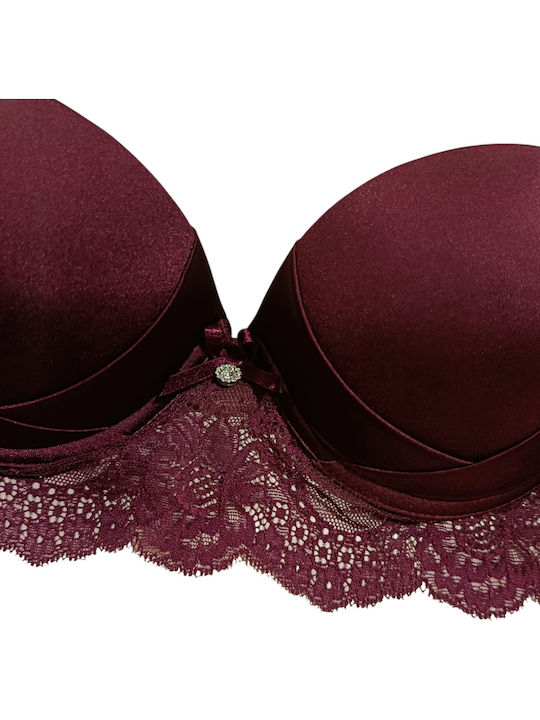 Burgundy Sutien cu căptușeală ușoară