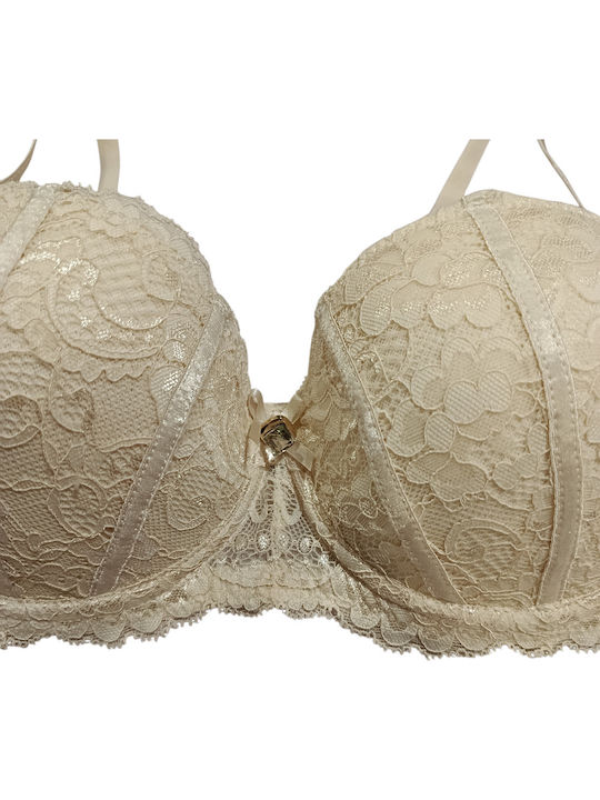 Beige Σουτιέν mit leichter Polsterung 8021-443